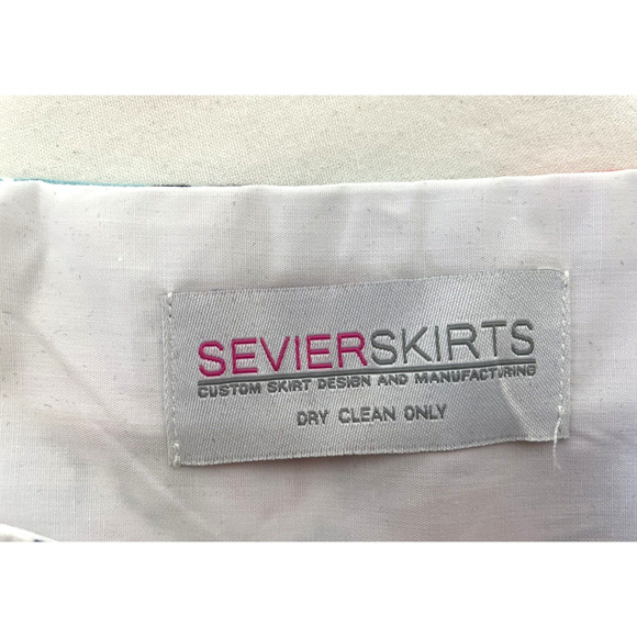 Sevier Skirts Multicolor Geometric Print A-Line Skirt Custom Made Sz 4 - Picture 4 of 4